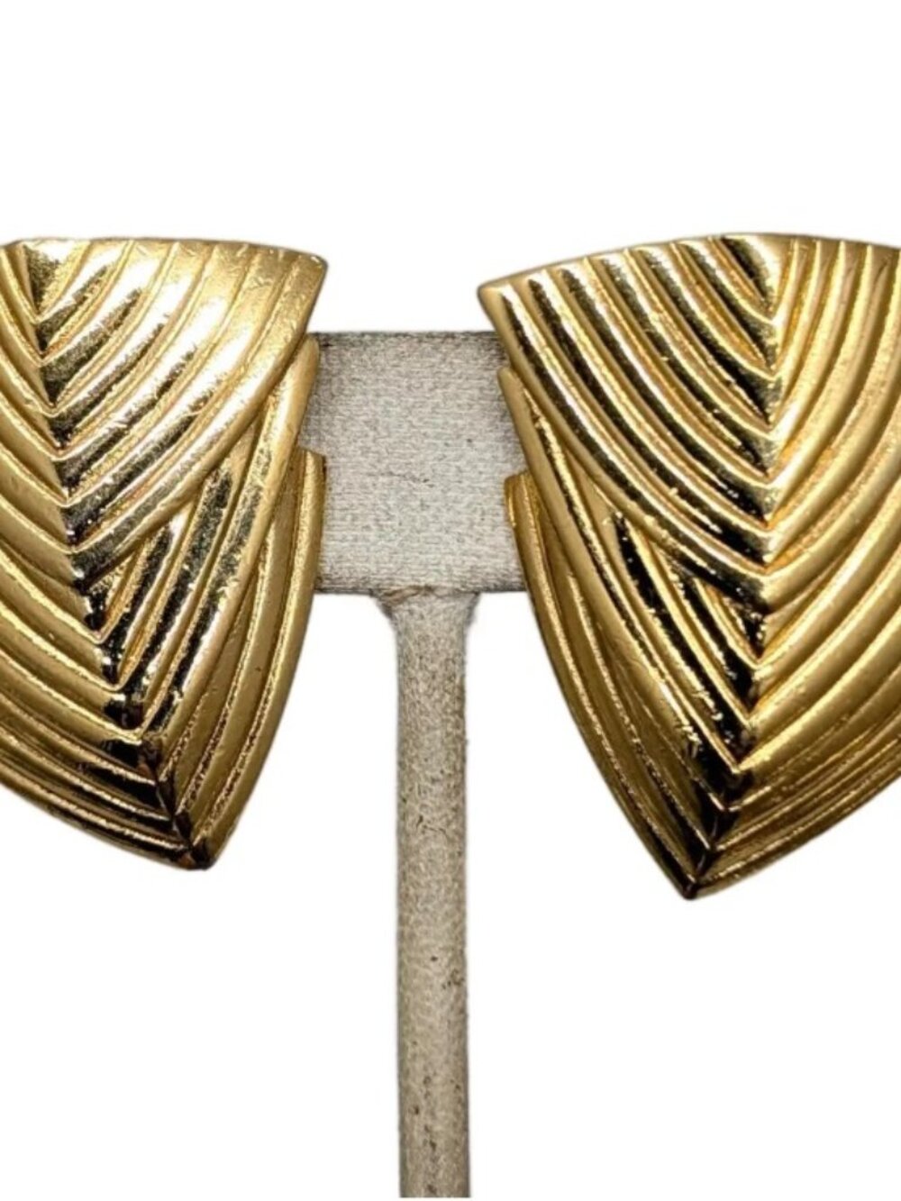 Vintage 1980s Signed Givenchy Goldtone Clip Earrings